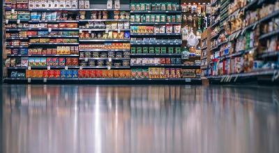shelves full of many products